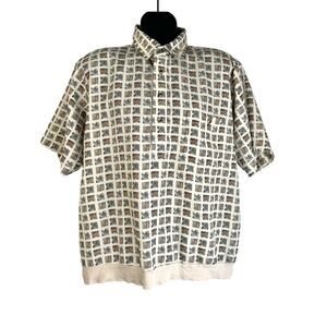 Vintage 80s Golden Coast geometric Print Shirt Mens Top Athleisure